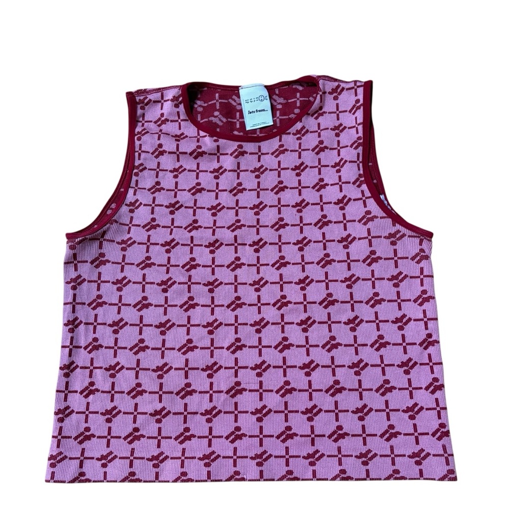 Iets Frans Patterned Sleeveless Top Size Large